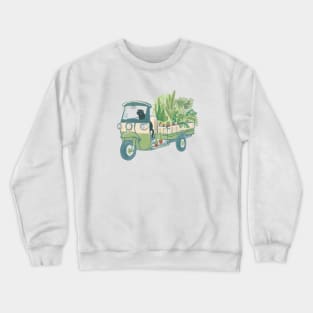 TukTuk Car Plant Cat deliver Crewneck Sweatshirt